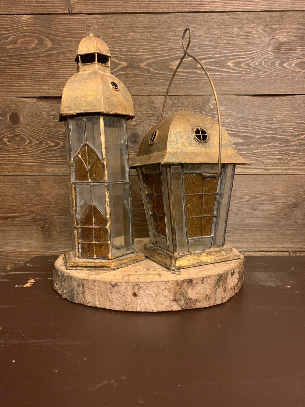 Gold Antique Lantern (tall) Crafted Charm LLC