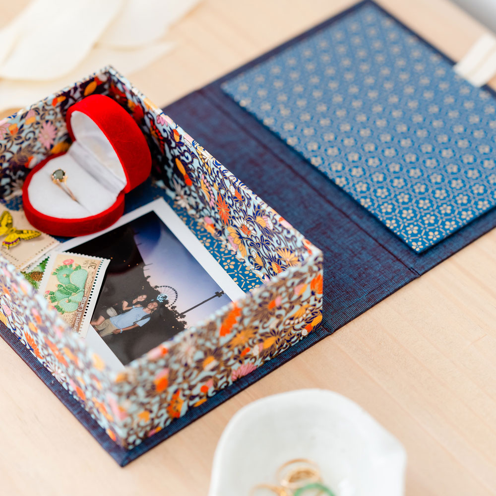 Make More Green & Gold and Blue Botanical Clamshell Boxes The