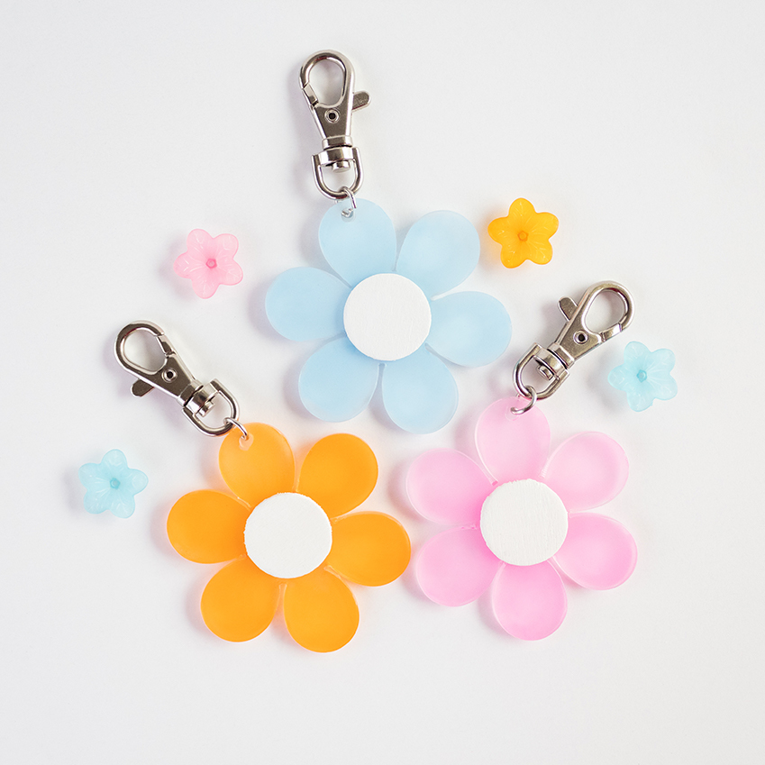 DIY Faux Stained Glass Flower Keychains Crafterward