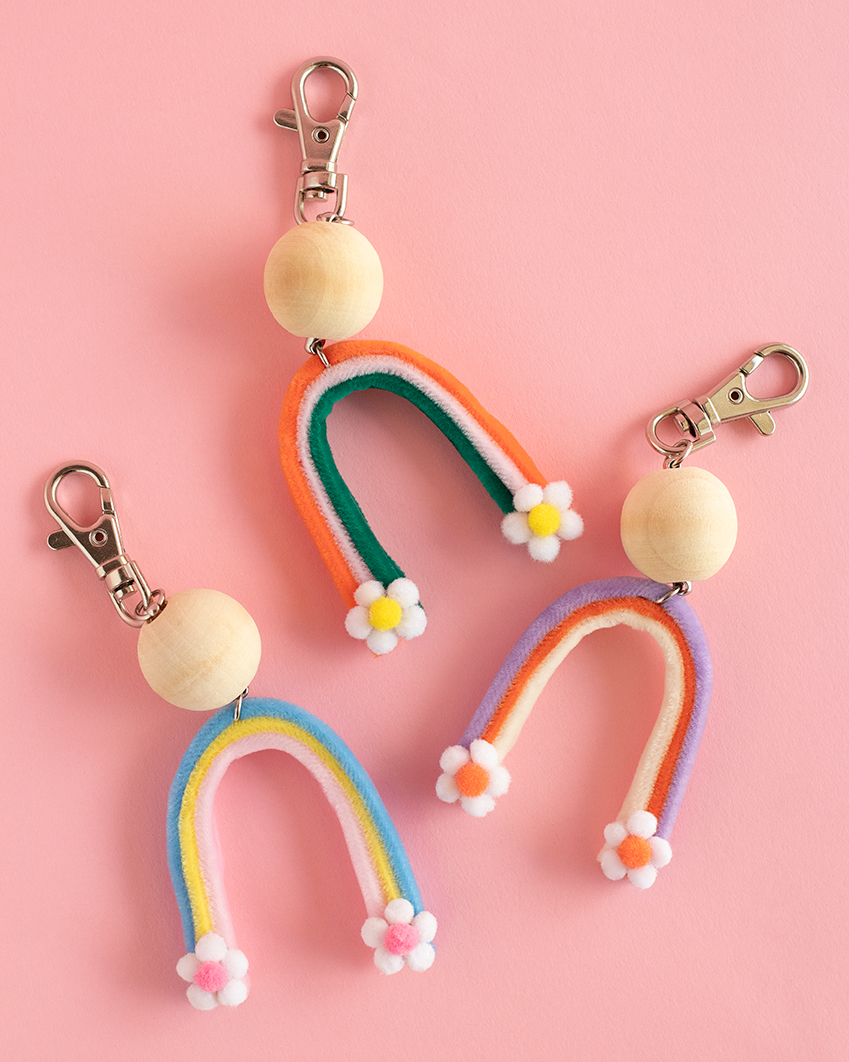 DIY Rainbow Keychains Crafterward