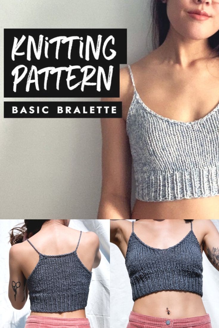 Adorable and simple basic knit bralette knitting pattern. Knits up quick and easy, perfect festival top for summer! #knittingpattern #summerknits #knitbralette #craftevangelist