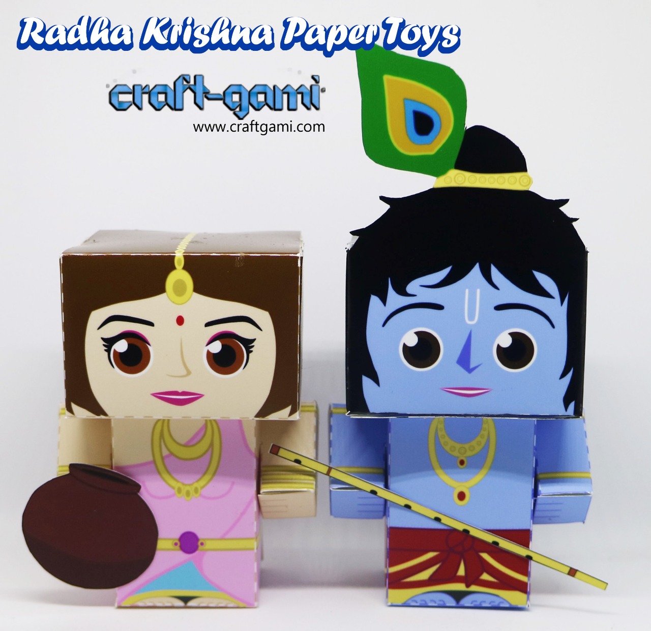 Craftgami Radha Krishna Paper Toy (DIY, Cut and make toy) Craftgami
