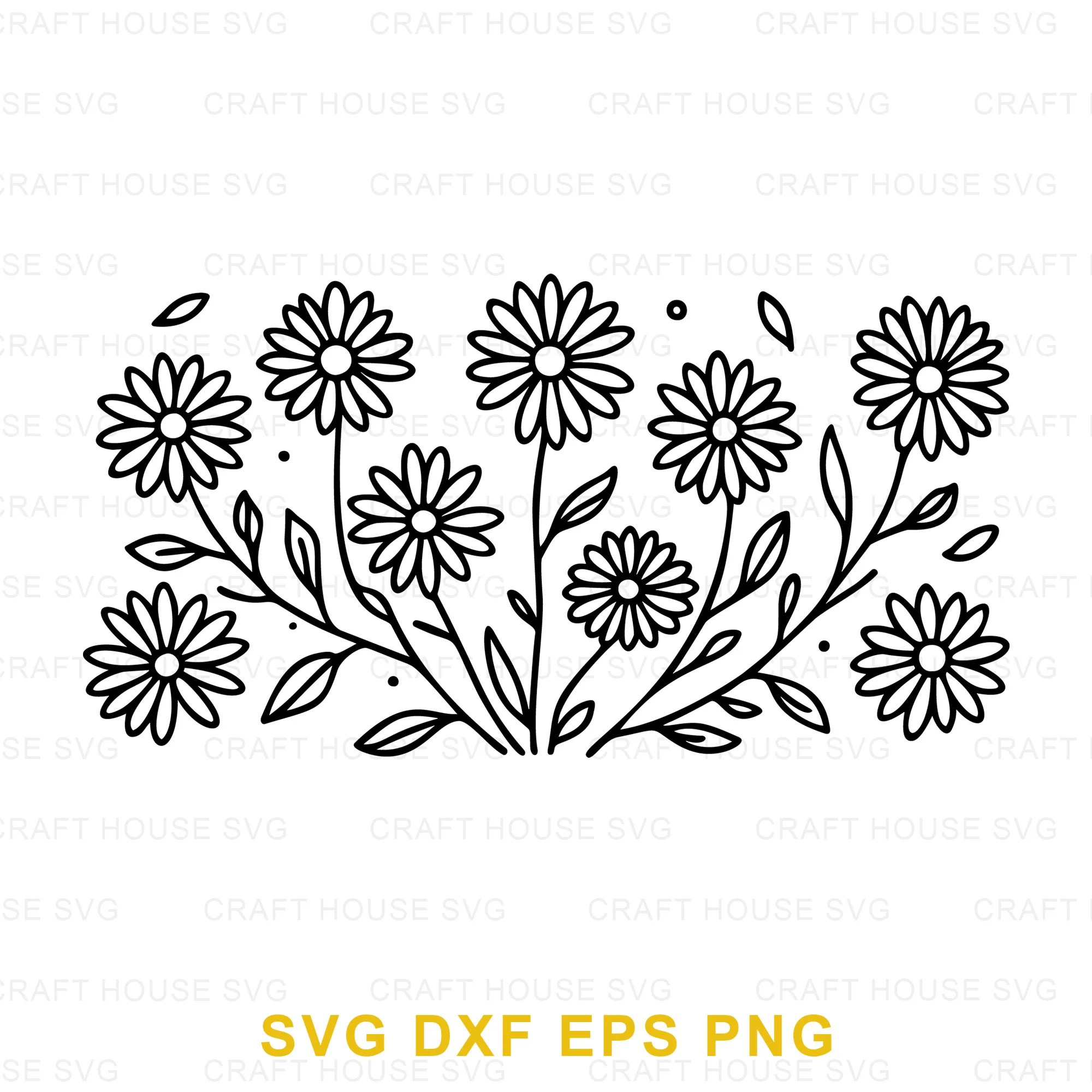 Daisy Decorative Border SVG Craft House SVG