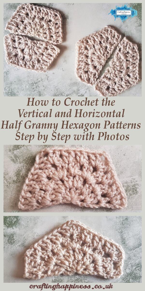 Crochet Half Granny Hexagon (Two Ways) Crafting Happiness