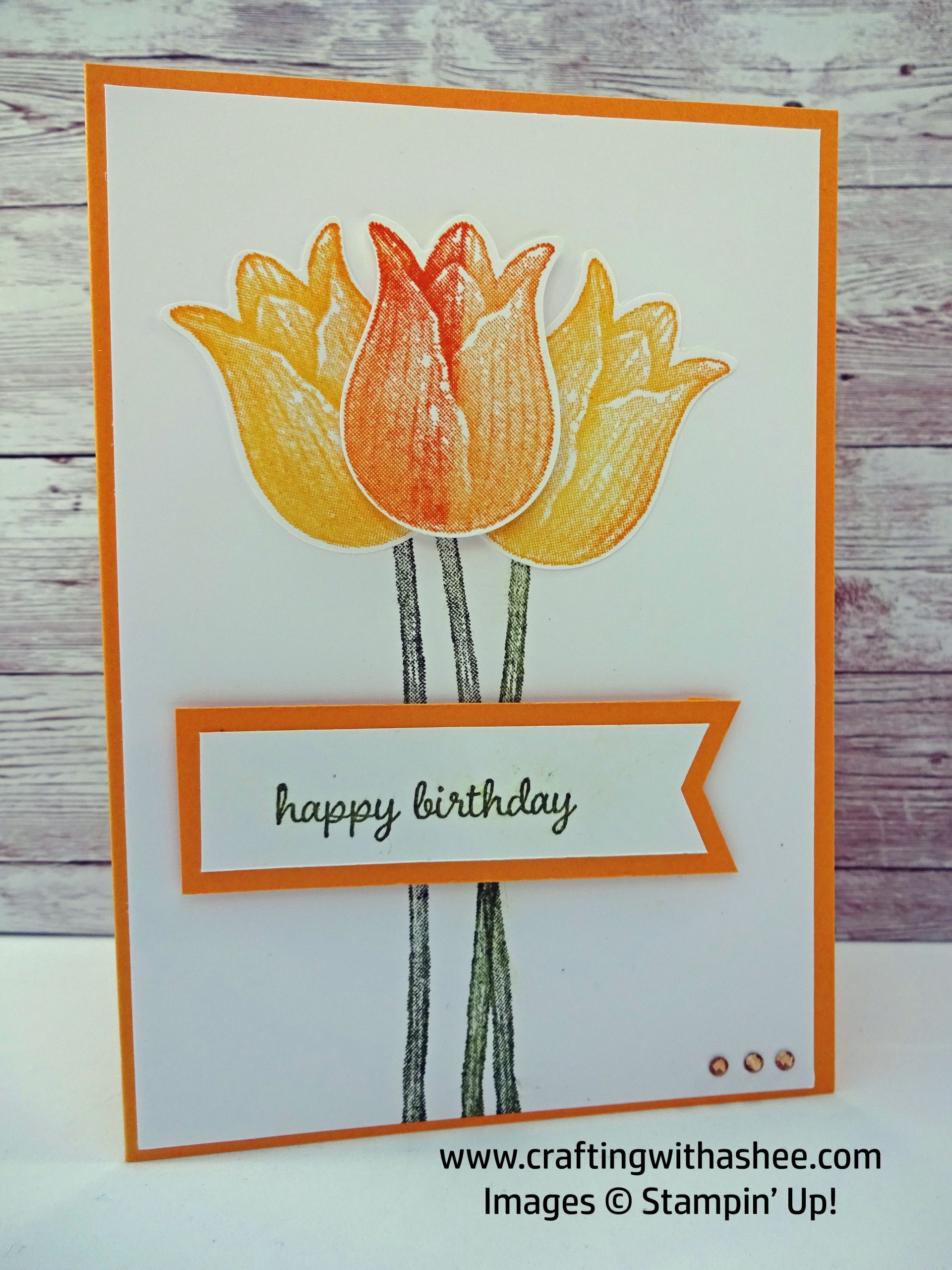 Tulips Make me Happy Birthday Card Crafting with Ashee