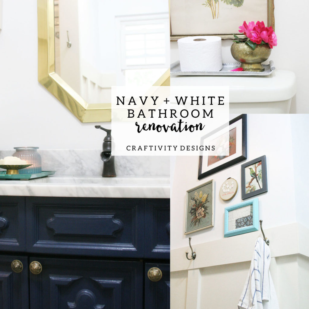 Navy and White Bathroom Renovation Craftivity Designs