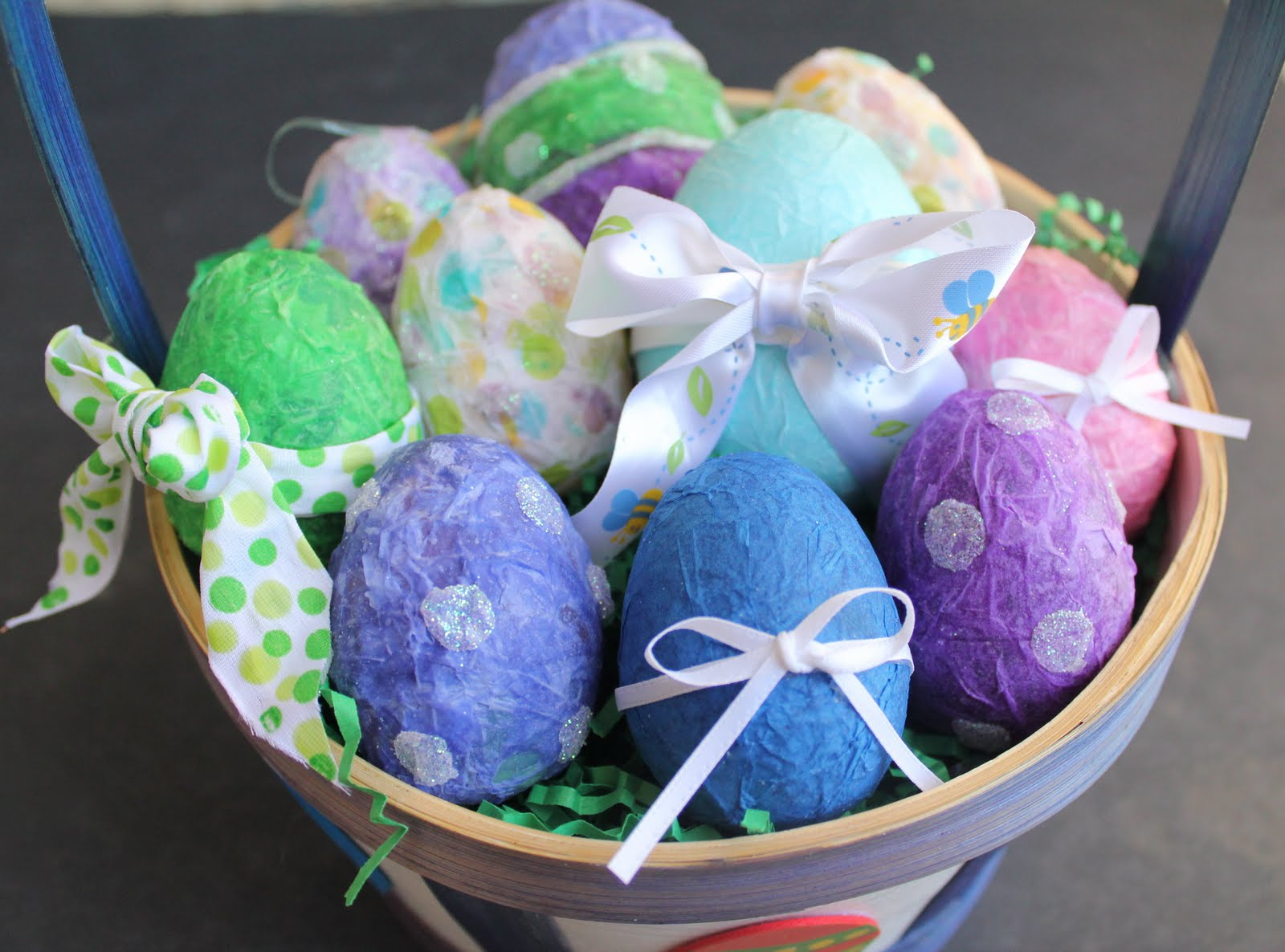 Tissue Paper Easter Crafts Paper Mache Easter Eggs Tutorial » Craftrating