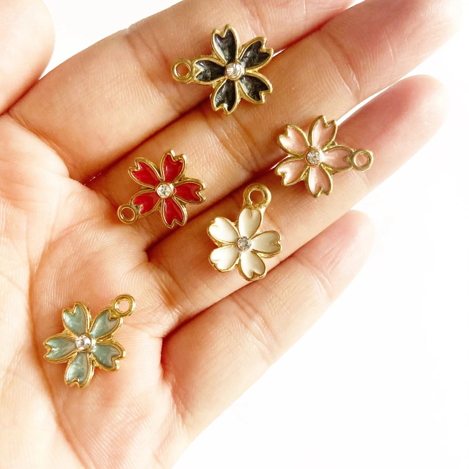 Enamel Flower Charms Craftrootsindia