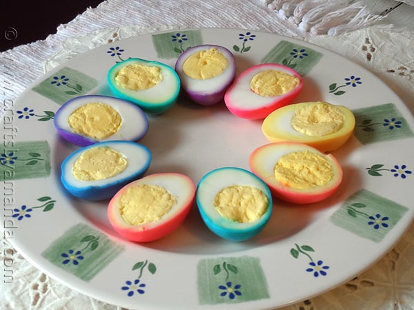 Colored Easter Eggs a rainbow of colors without the shell