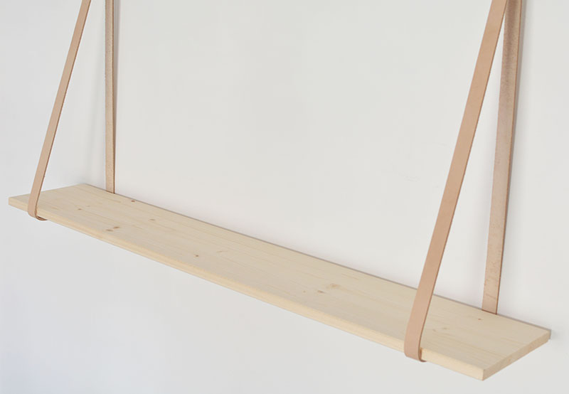 DIY Easy Leather Strap Shelf Almira Sketch