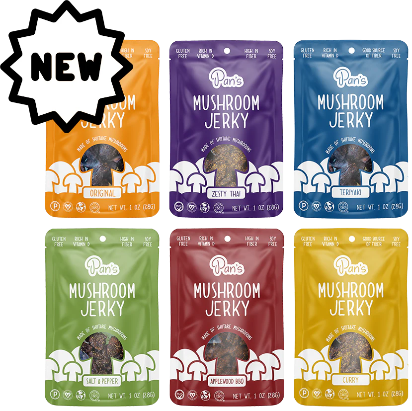 Pan's Mushroom Jerky 1oz Sampler Pack by Pan's Mushroom Jerky