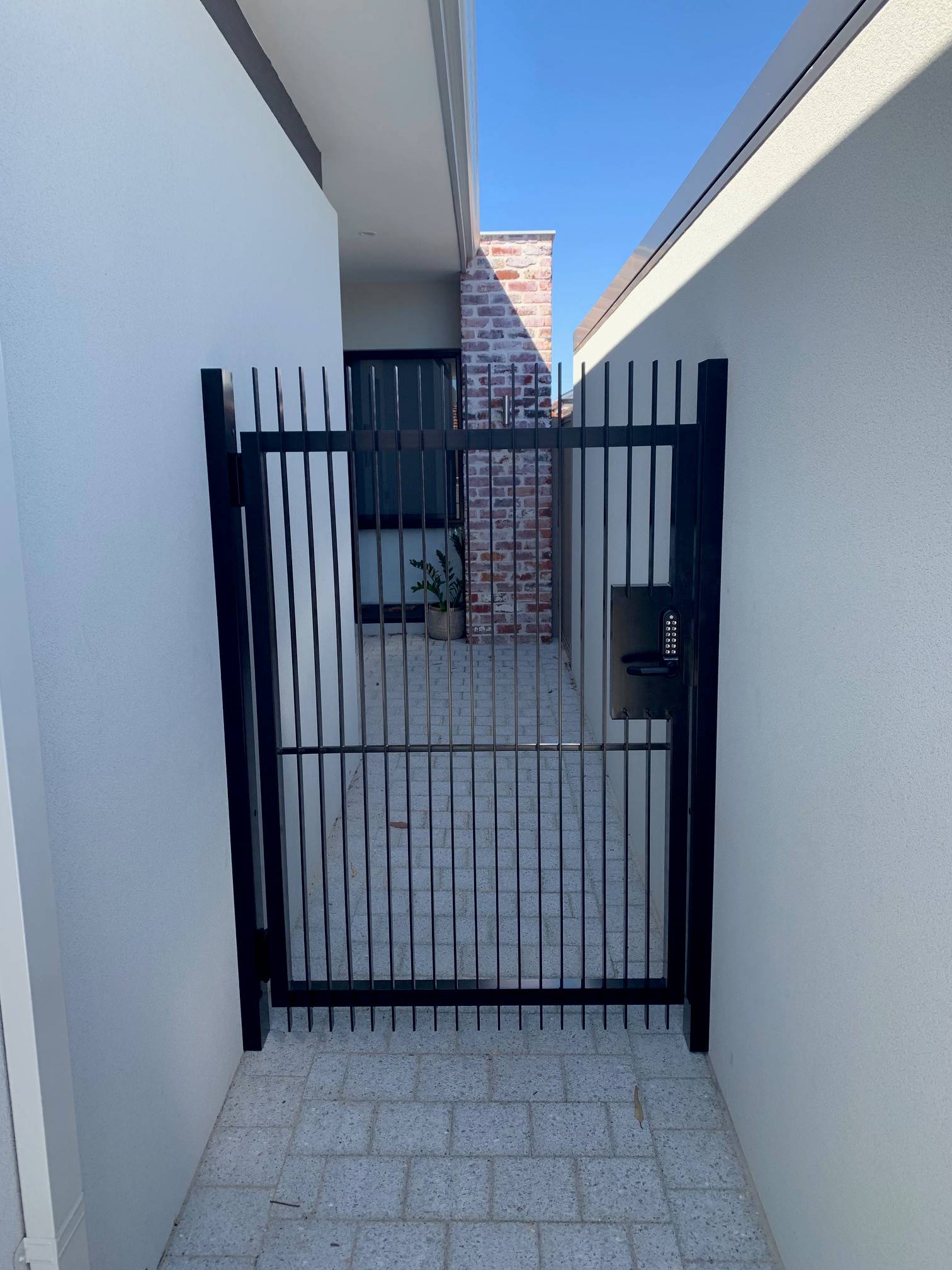 Aluminium Flat Bar Pedestrian Gate in Dianella — Craftsman Fencing