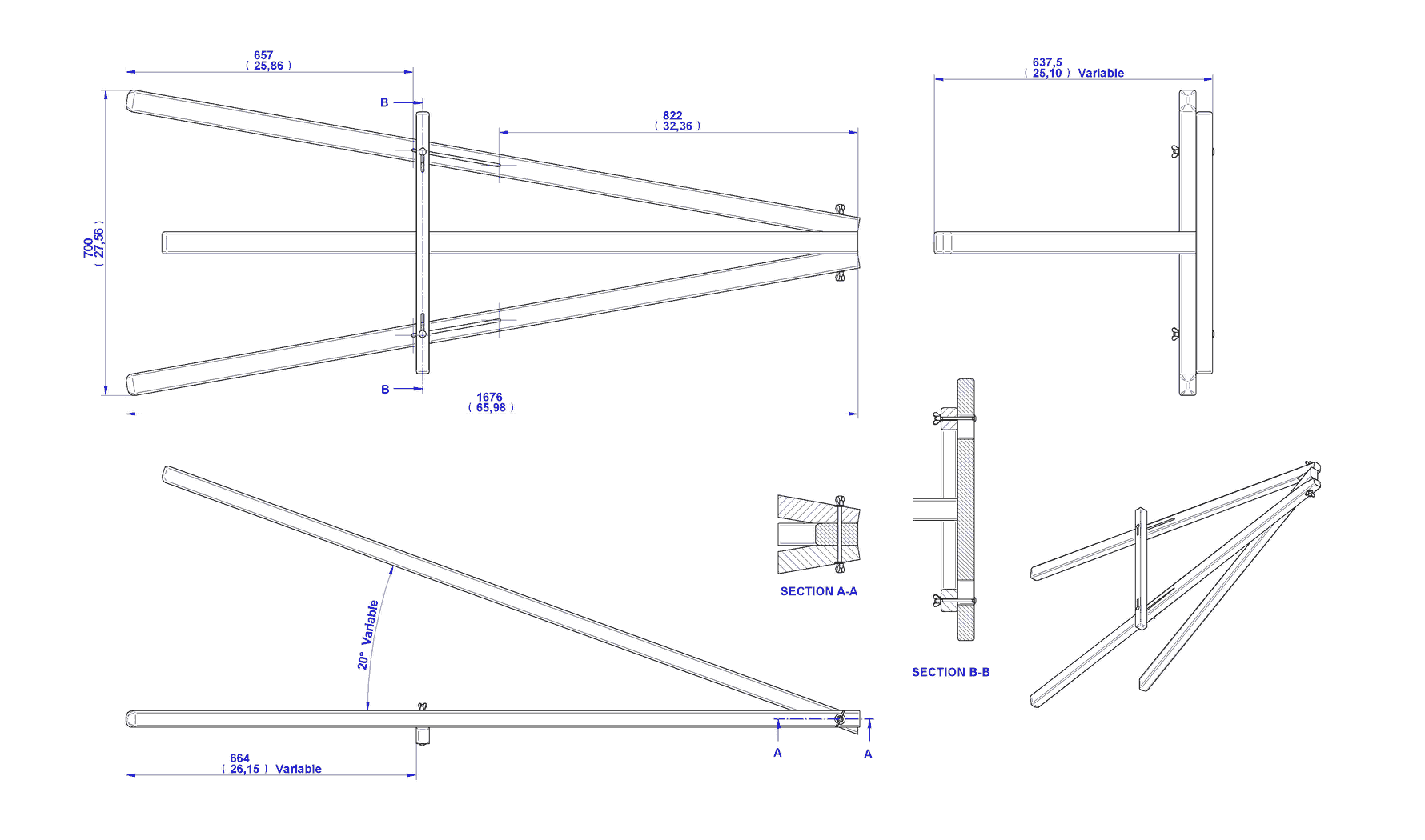 Lightweight tripod easel plan