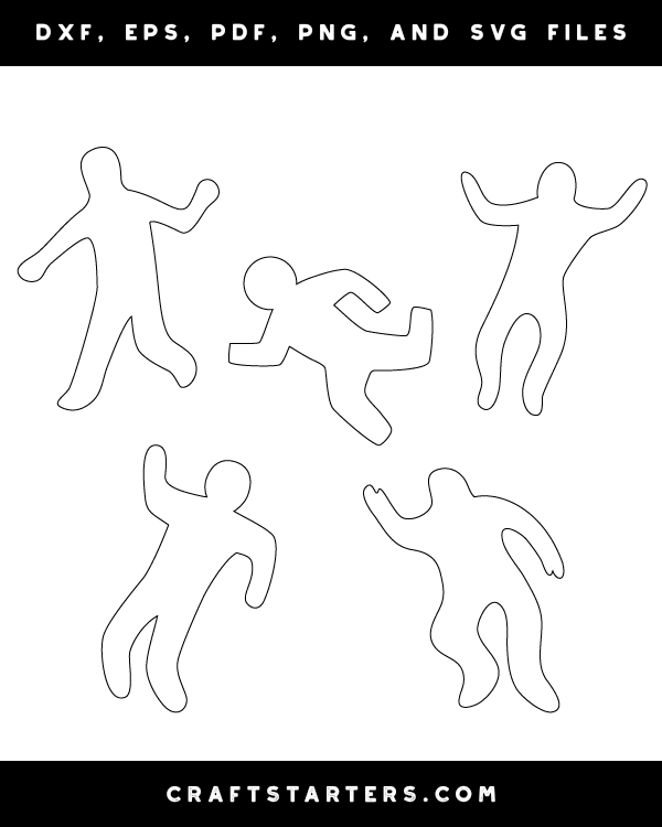 Chalk Outline Outline Patterns DFX, EPS, PDF, PNG, and SVG Cut Files