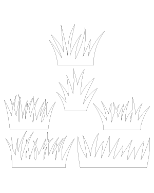 Simple Grass Outline Patterns: DFX, EPS, PDF, PNG, and SVG Cut Files