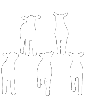 Detailed Lamb Outline Patterns: DFX, EPS, PDF, PNG, and SVG Cut Files
