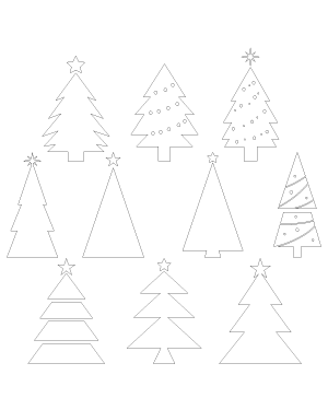 Christmas Tree Branch Outline Patterns: DFX, EPS, PDF, PNG, and SVG Cut