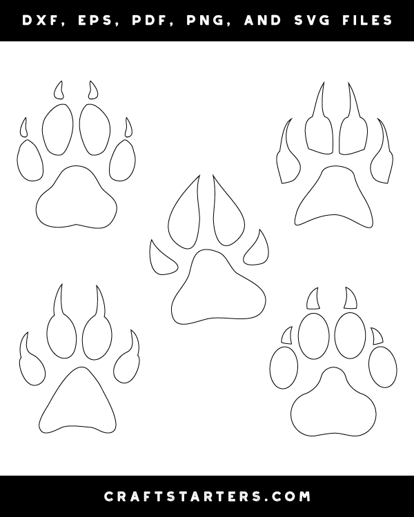 Paw Wolf Print Pattern Printable Dog Drawing Outline Stencils Template Paw Wolf Print Pattern Printable Dog Drawing Outline Stencils Template