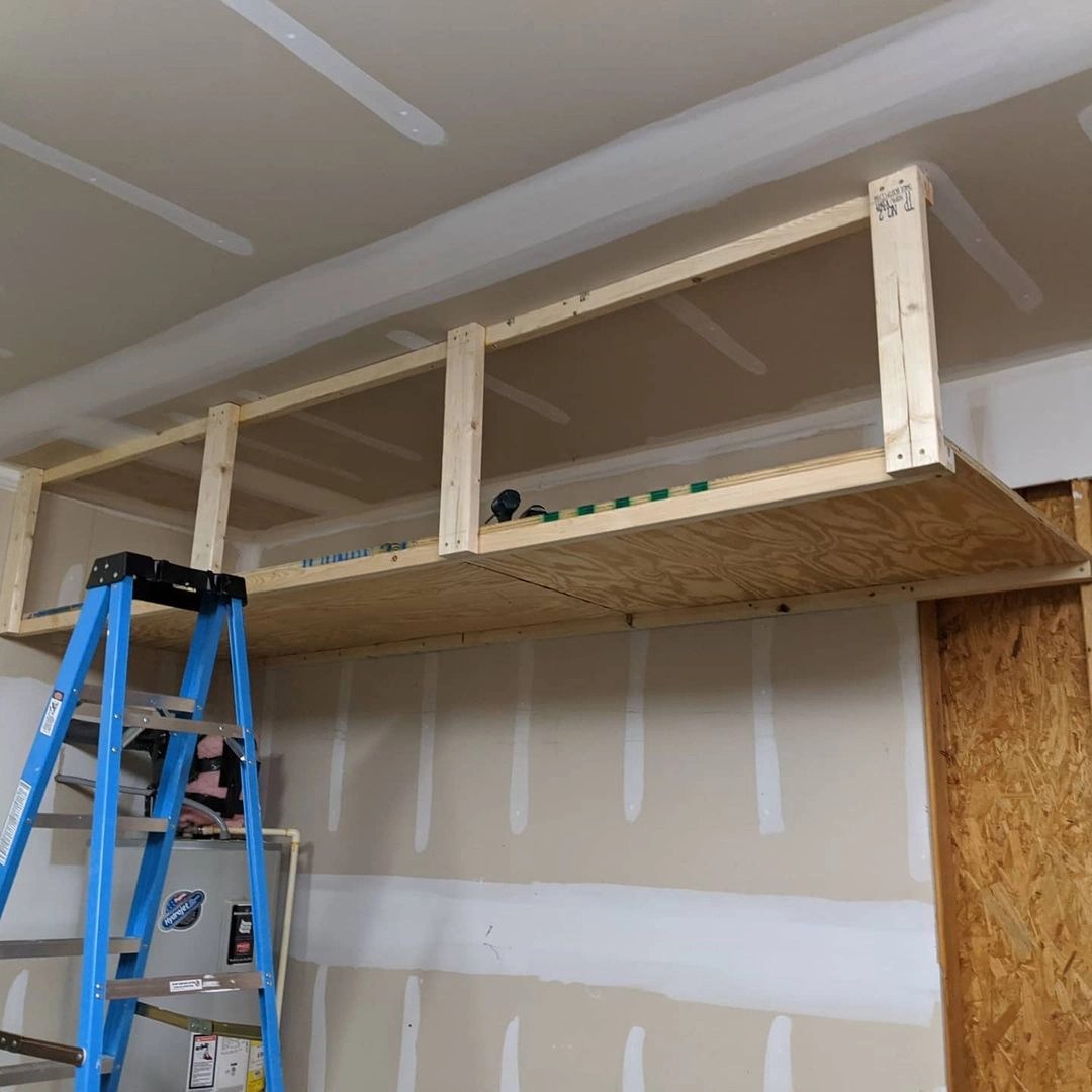 How To Hang Shelves From Garage Ceiling Shelly Lighting