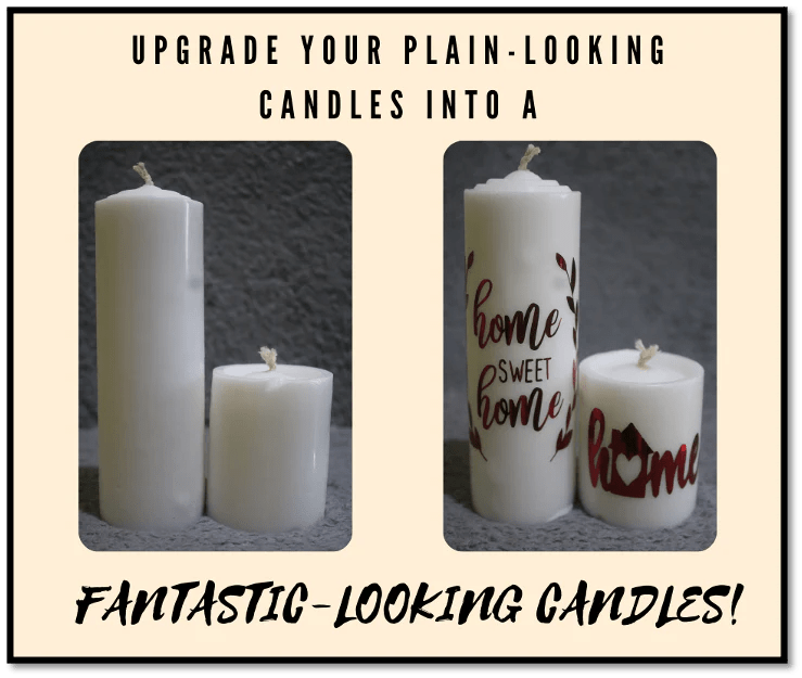 Wax Candles with Adhesive Vinyl! Craft Vinyl