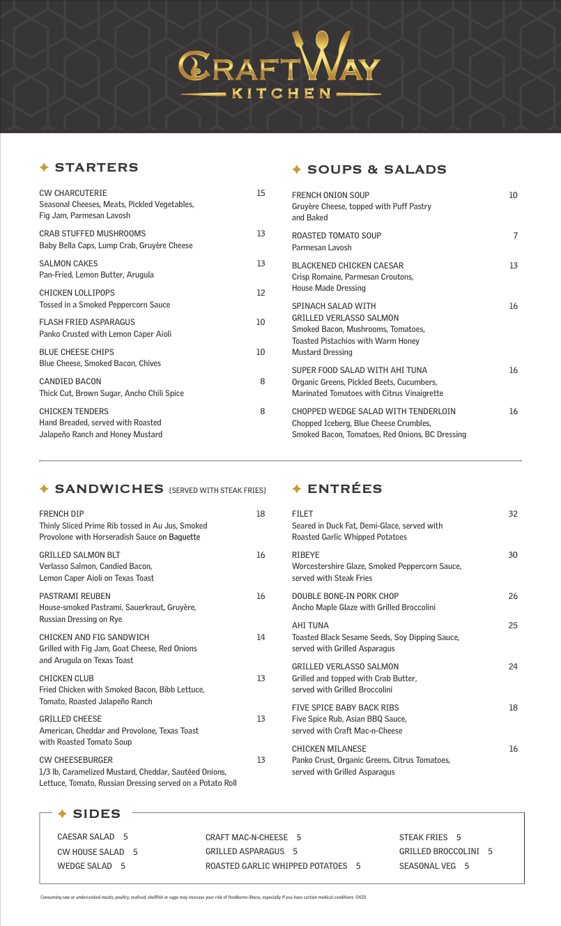 Menu CraftWay Kitchen