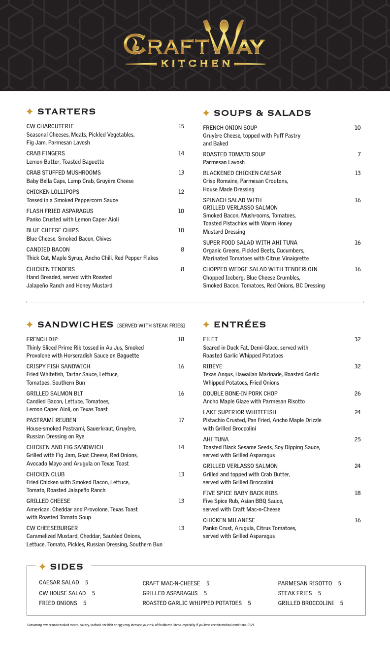 Menu CraftWay Kitchen