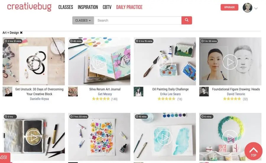 CreativeBug vs Bluprint (Craftsy) vs Skillshare vs CreativeLive For Art