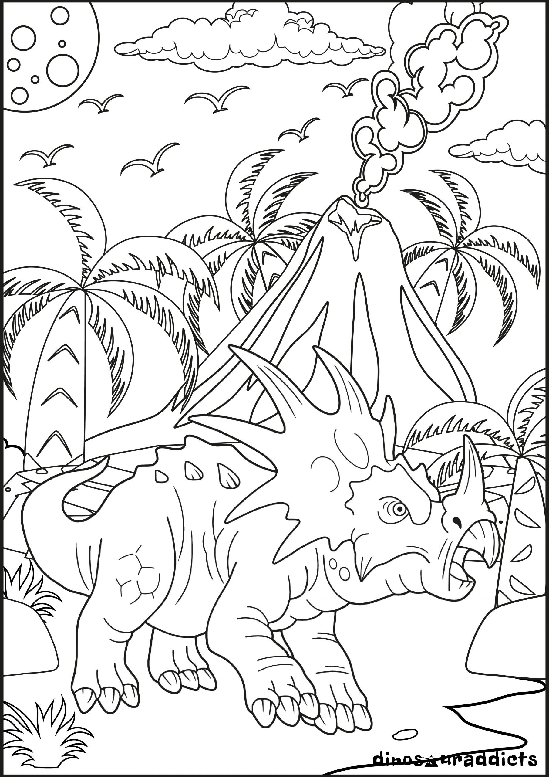 10 Coolest Triceratops Coloring Page For Kids & Adults