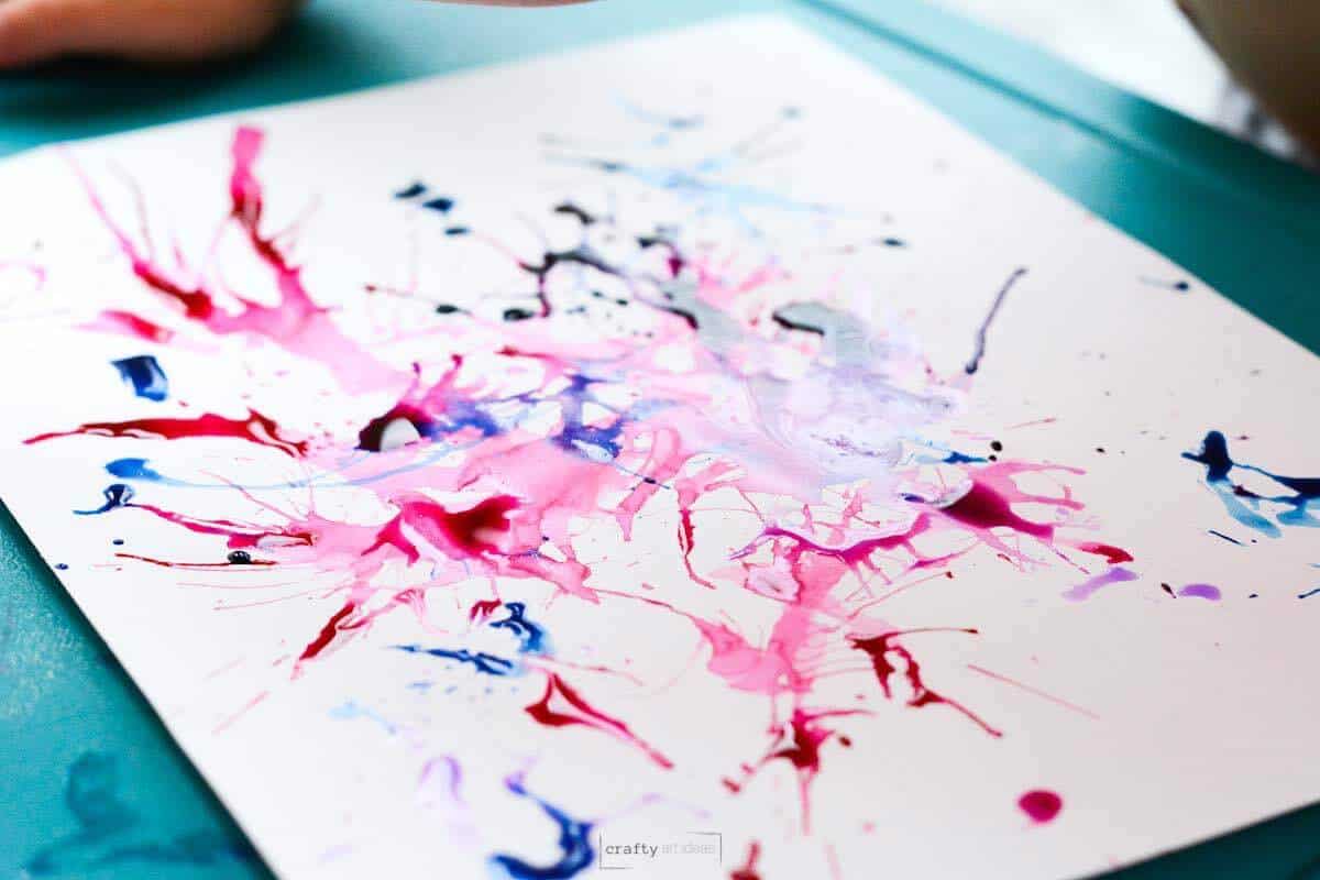 Jackson Pollock Inspired Straw Painting For Kids Crafty Art Ideas