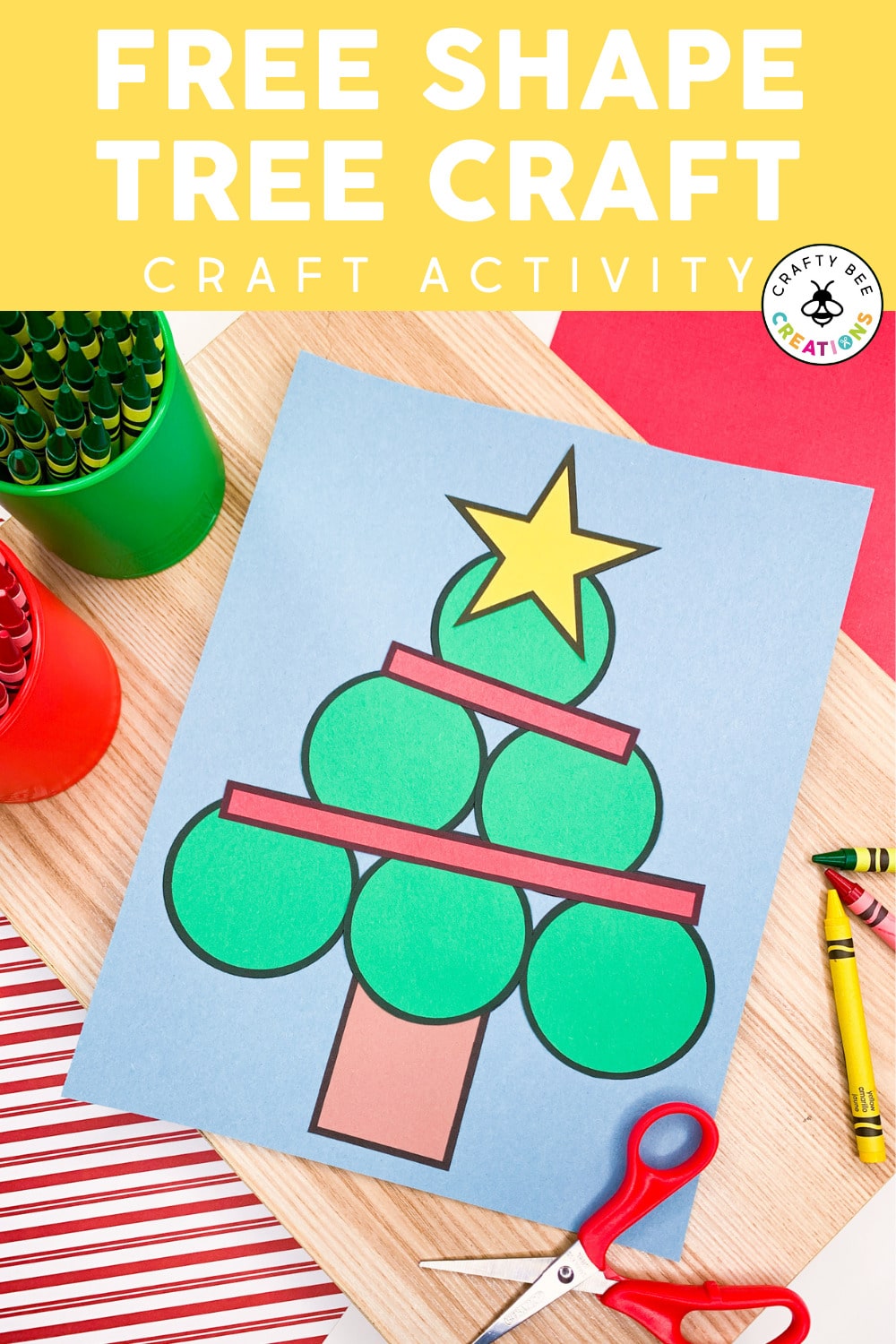 Free Christmas Tree Shape Craft for Preschool and Kindergarten Crafty