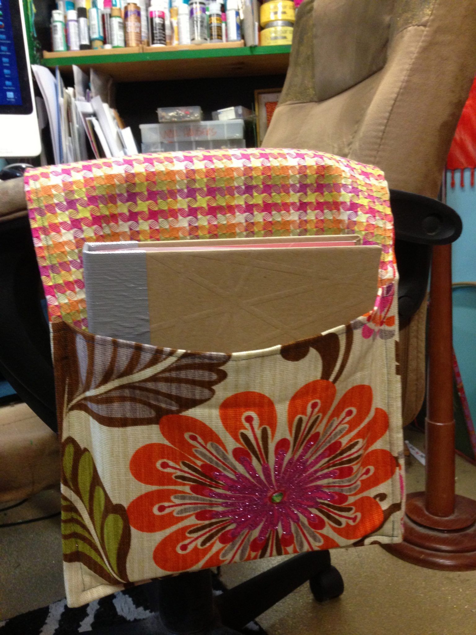 How to Make a Chair Caddy for Books and Tablets Crafty Chica