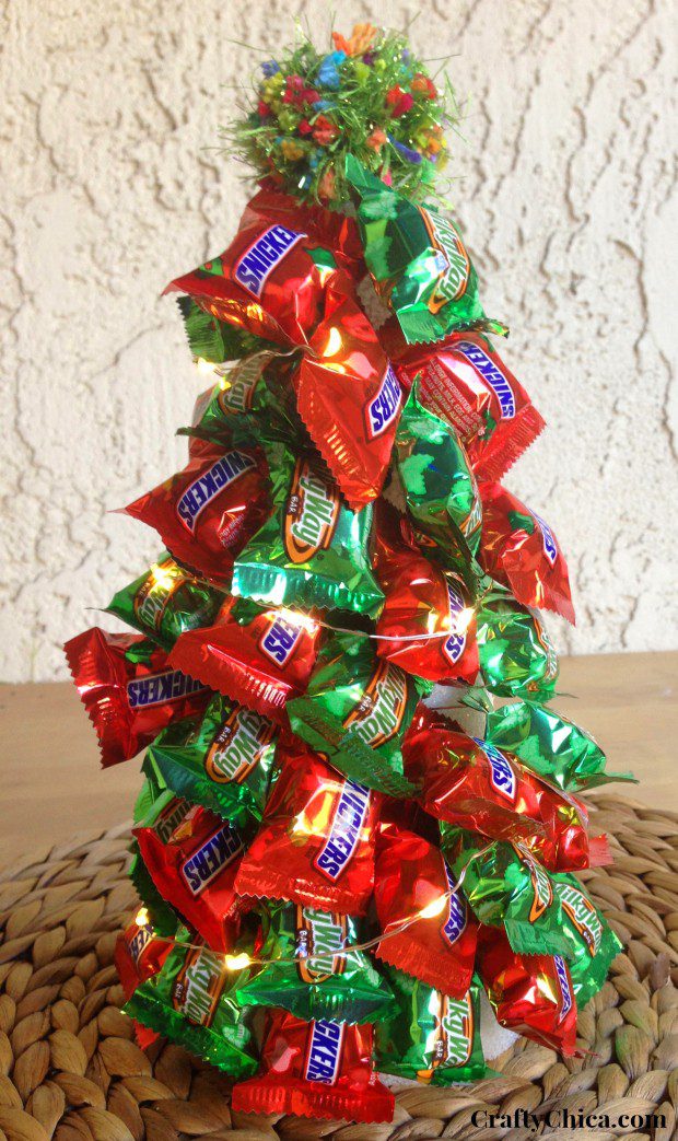 Candy tree DIY with lights The Crafty Chica