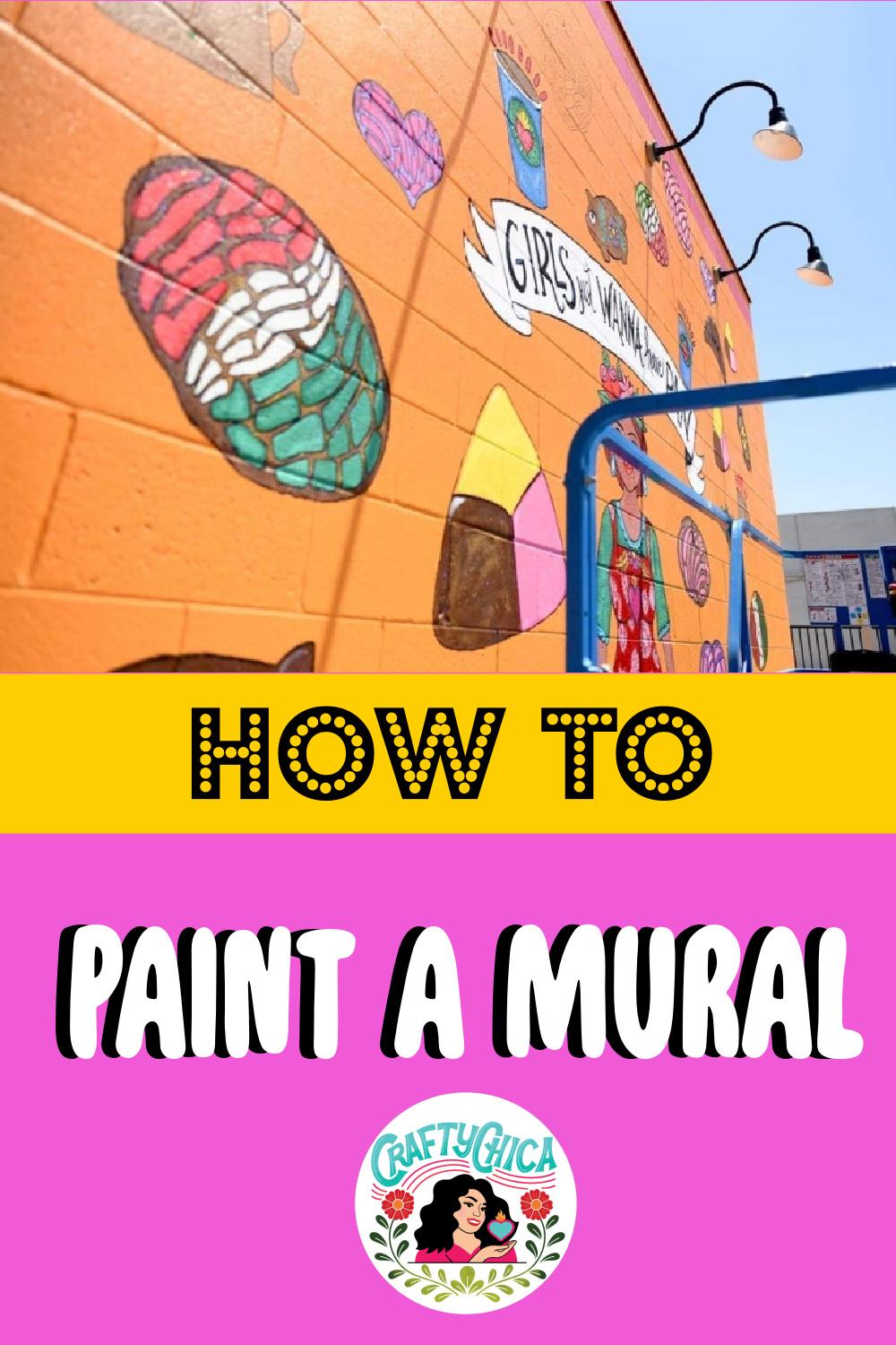 How to Paint a Mural + Free Coloring Pan Dulce Coloring Page Crafty Chica