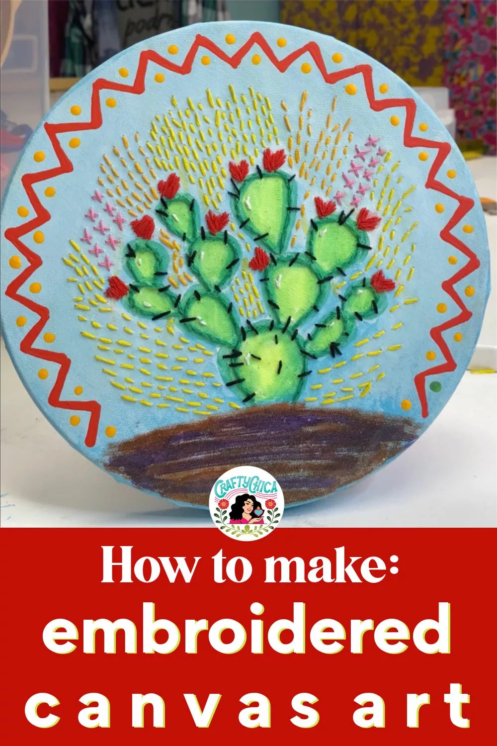 How to embroider on a canvas Crafty Chica