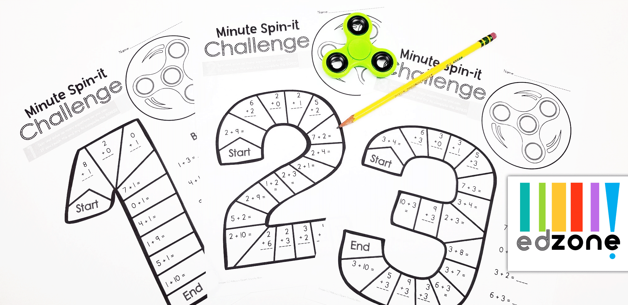 Minute Spin It Math Drills Addition The Crafty Classroom