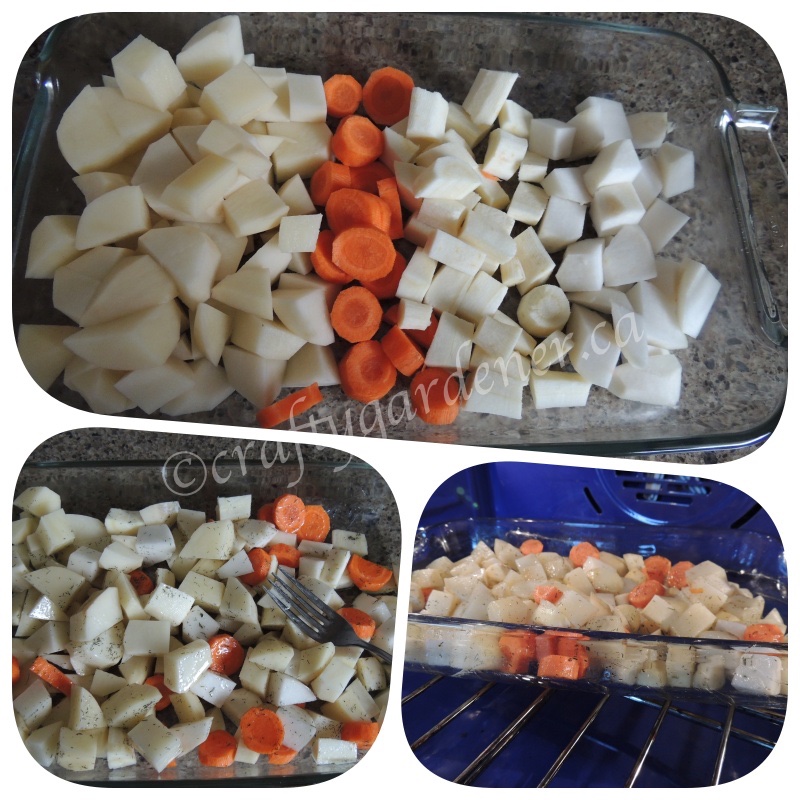 Recipe Roasted Veggies & Hot Dogs craftygardener.ca