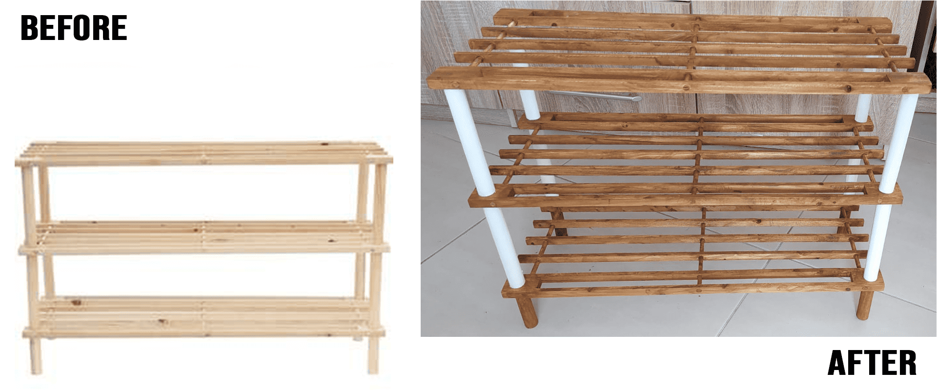 My shoe rack revamp DIY Crafty in Malta