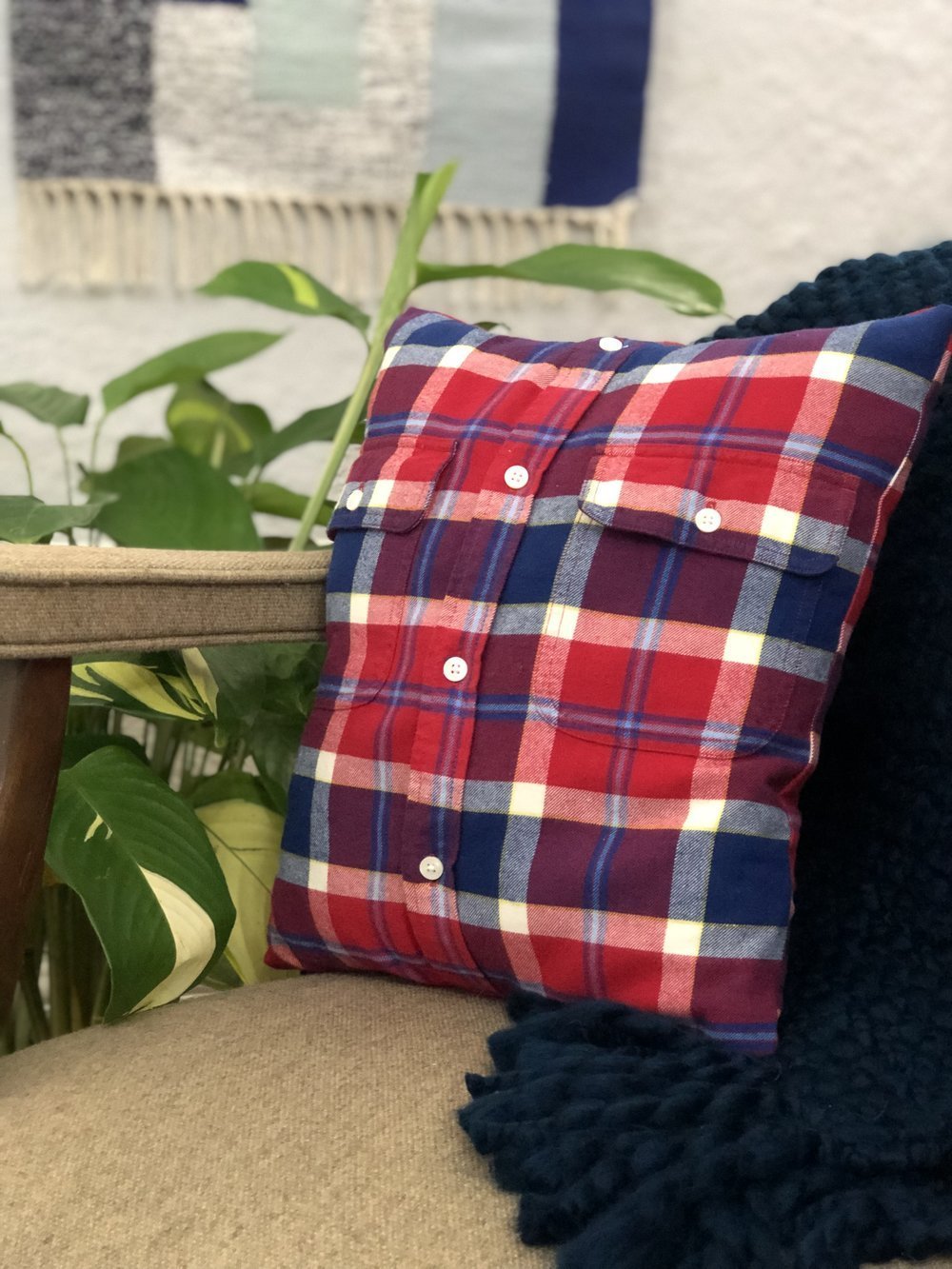 Upcycled Flannel Shirt Pillow DIY Crafty Lumberjacks