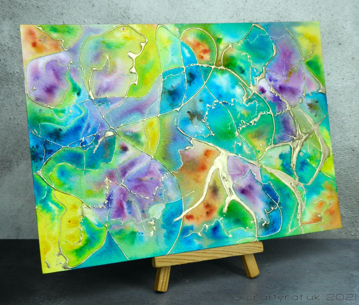 Quick play tar gel and Brusho Crafty Rat