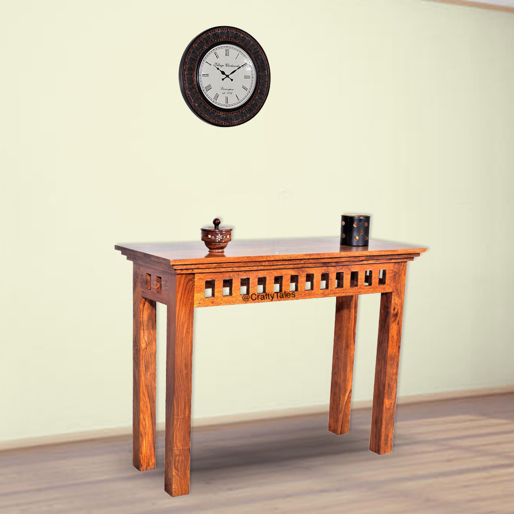 Solid Sheesham Wood Console Table Albert Craftytales.in