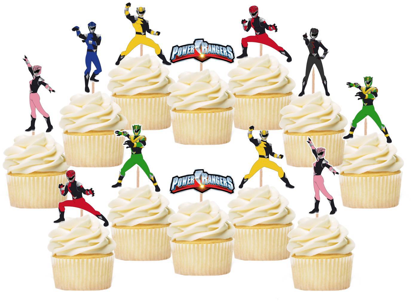 Power Rangers Birthday Cupcake Toppers