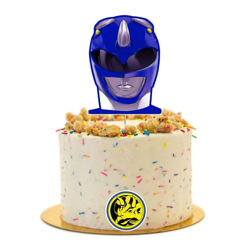 Blue Power Rangers Birthday Cake Topper