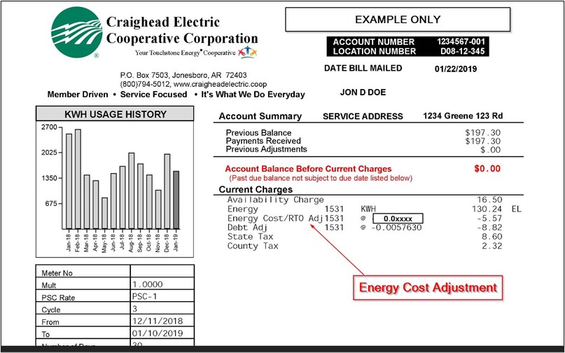 Energy Cost Adjustment to be spread out over nine electric bills