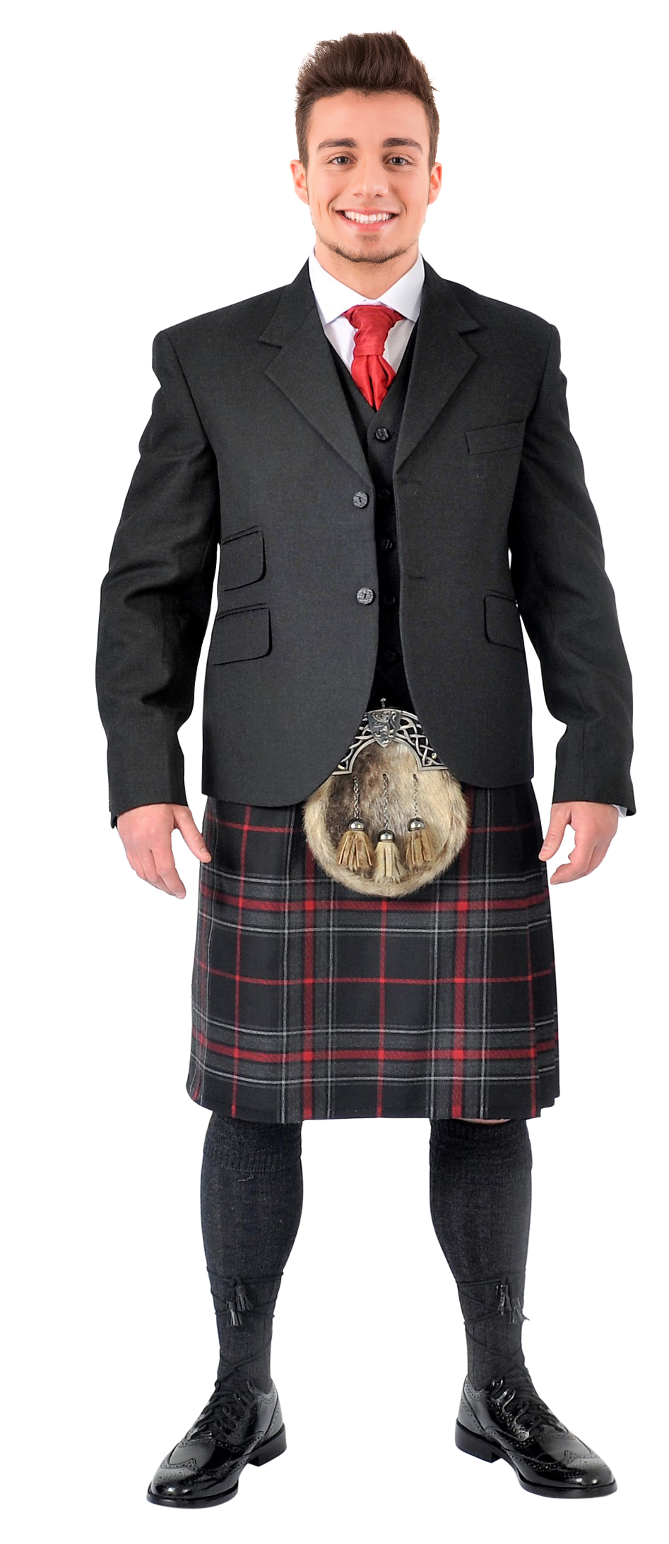 8 Yard Spirit of Bruce Kilt Full Highland Dress Package with Black