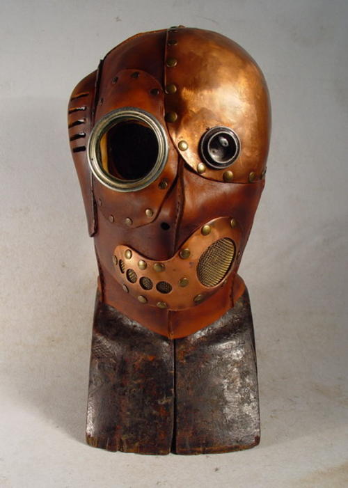 Steampunk leather mask with porthole / Boing Boing