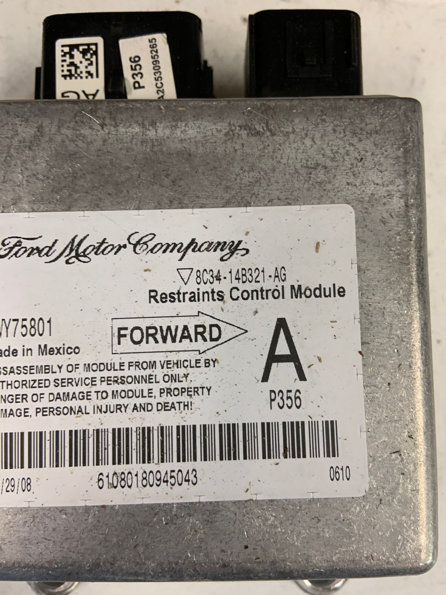 Ford F250 Airbag Module Part 8C3414B321AG