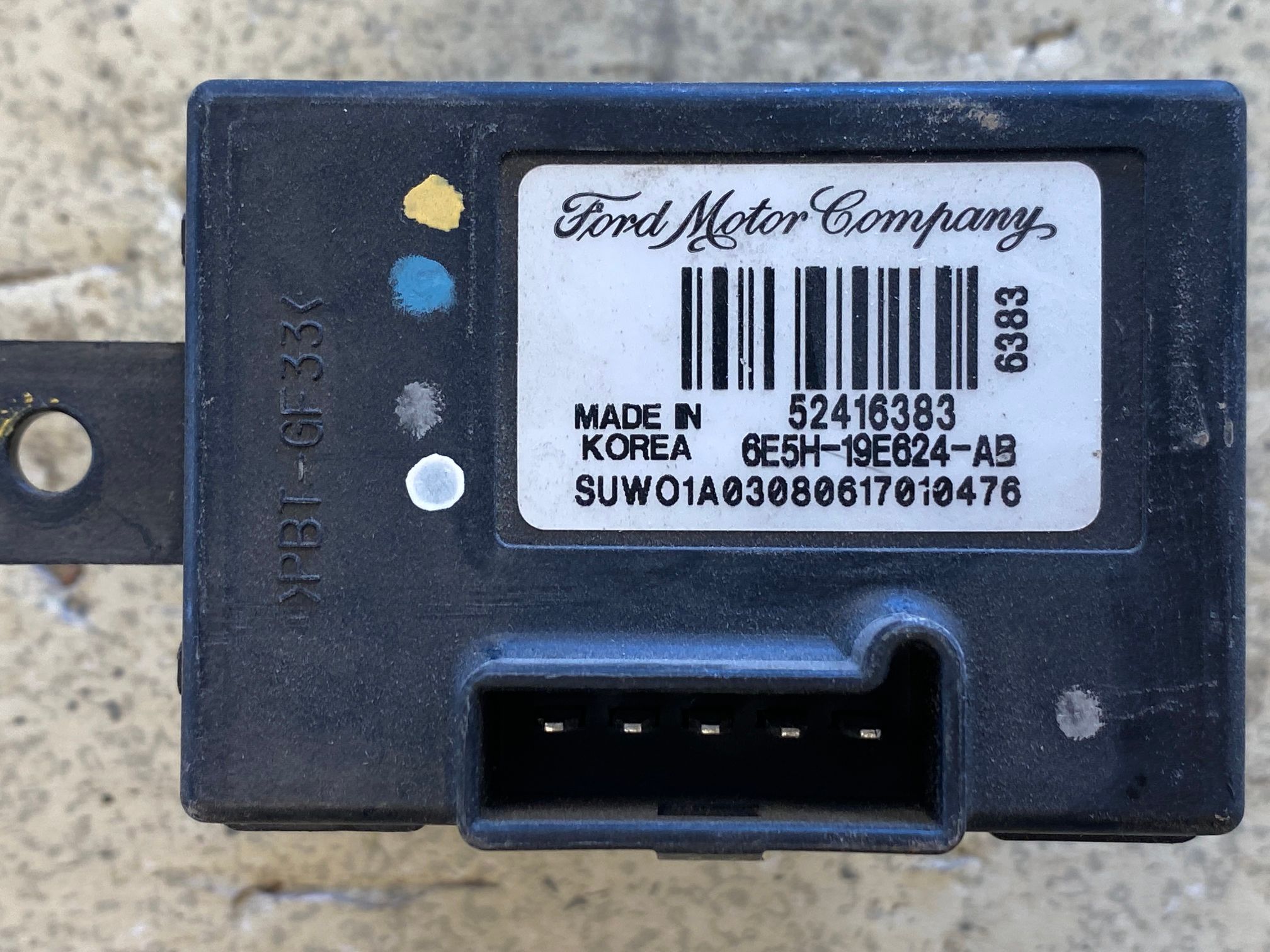 FORD FUSION BLOWER MOTOR RESISTOR PART 6E5H19E624AB