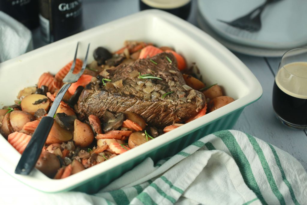 Crock pot Guinness pot roast recipe EverybodyCraves