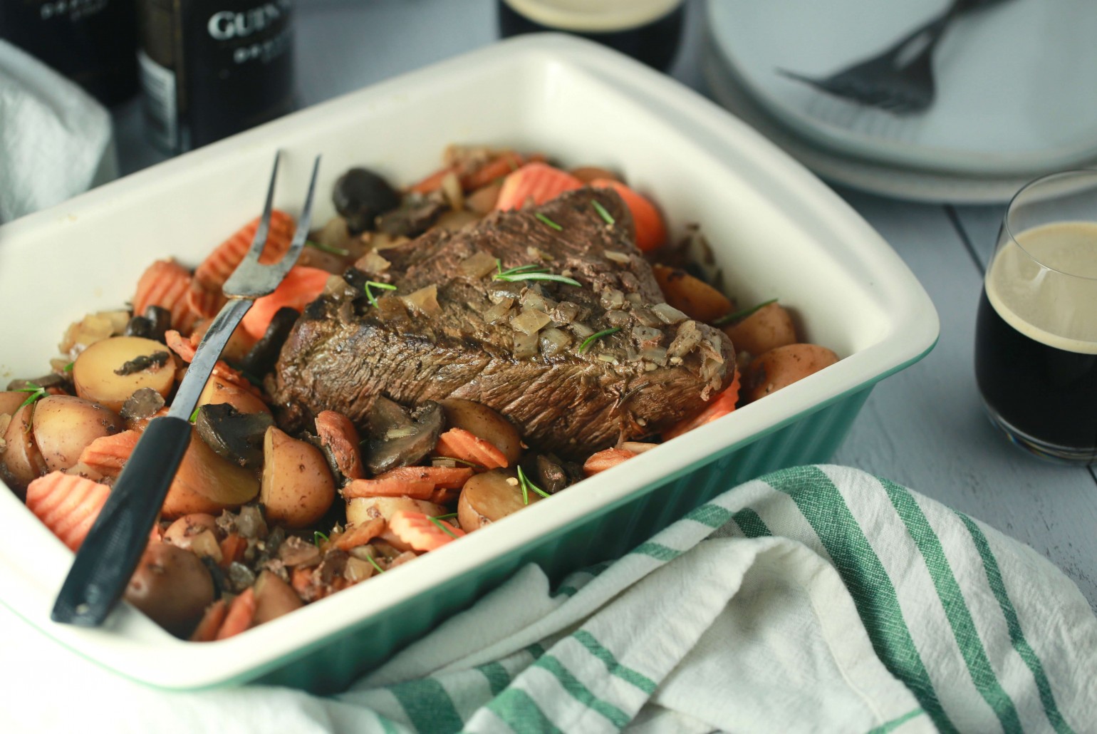 Crock pot Guinness pot roast recipe EverybodyCraves