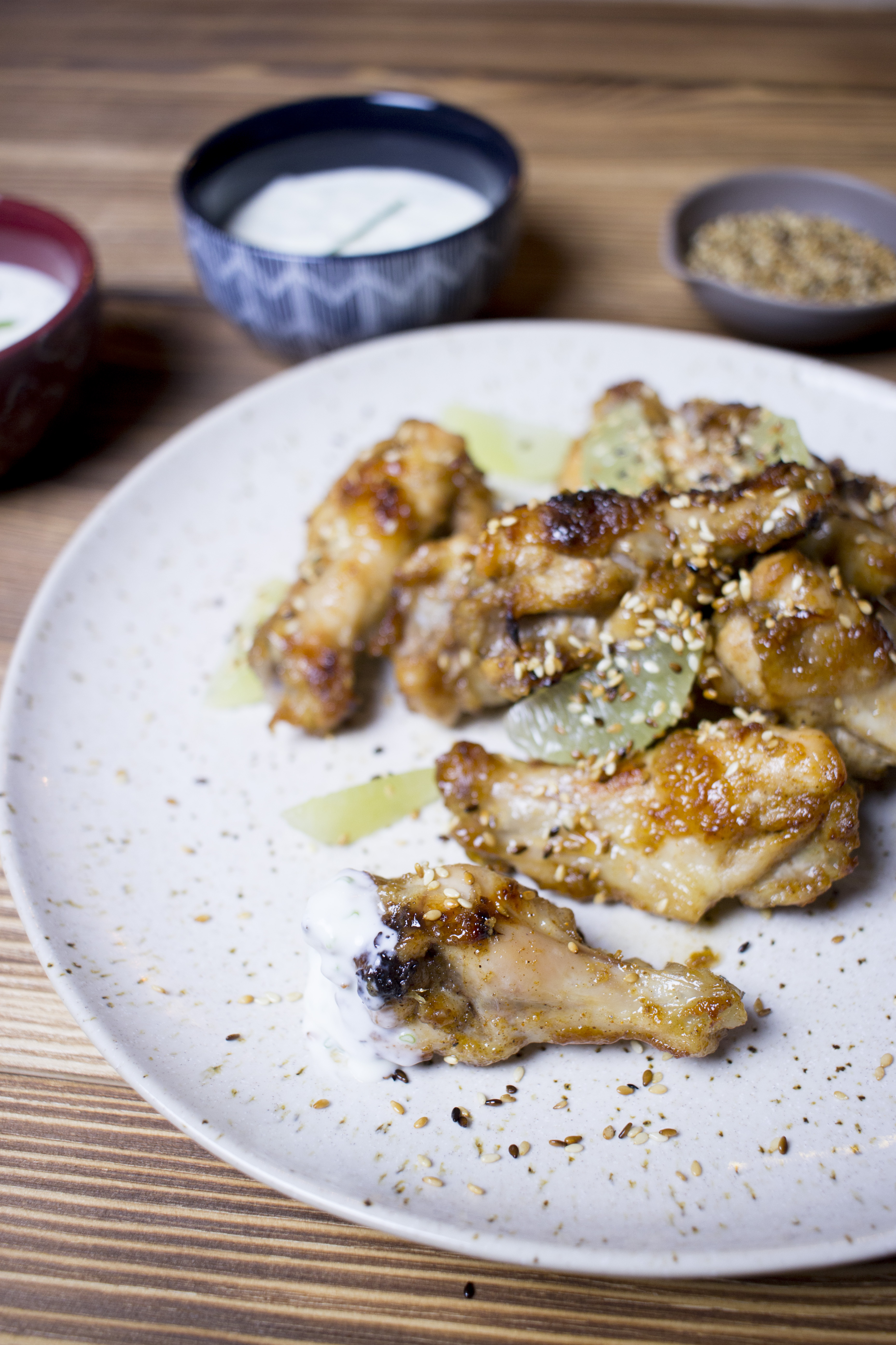 Spicy chicken wings with sour cream dip Cravings Journal